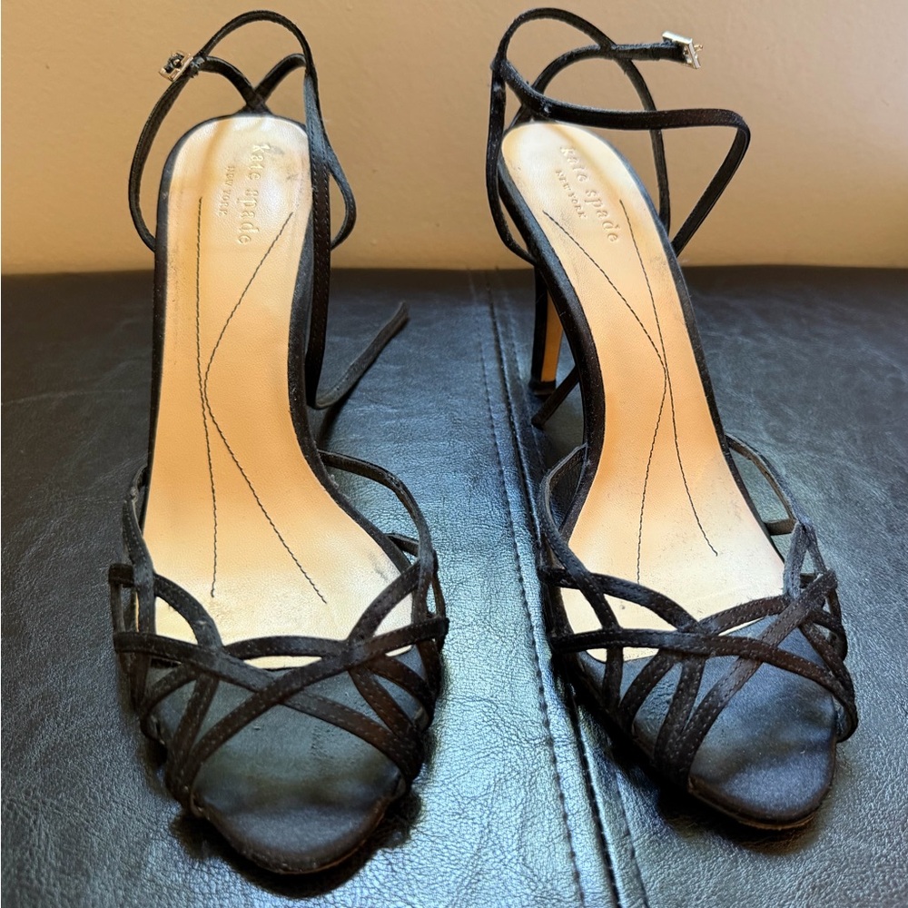 kate spade Black Strappy Open-Toe Heels